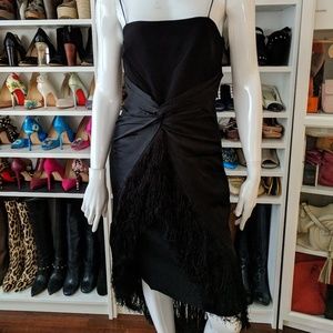 Cinq a Sept Yolette Hi-Lo Fringe Slip Mini Dress